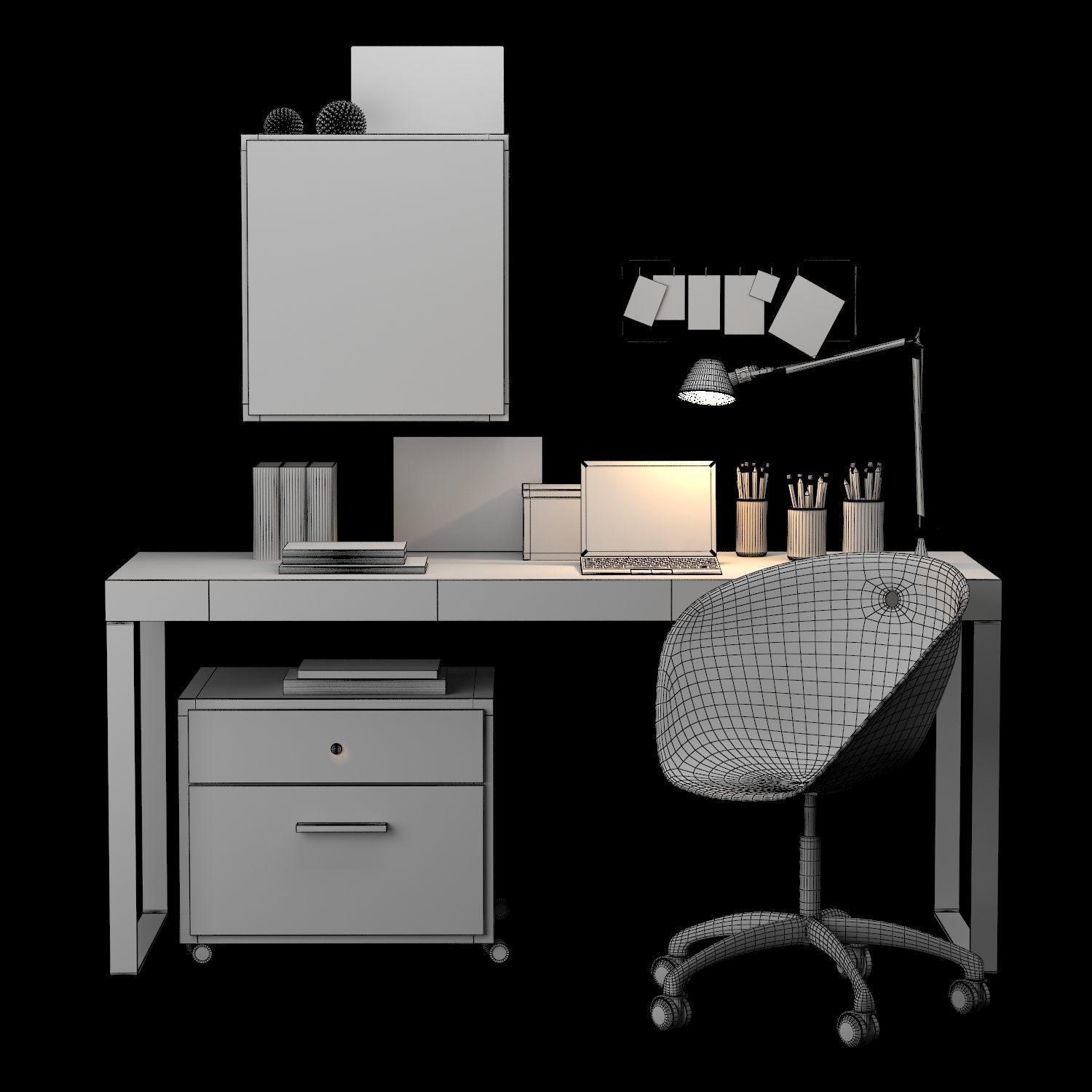  desk 1 3D model_4