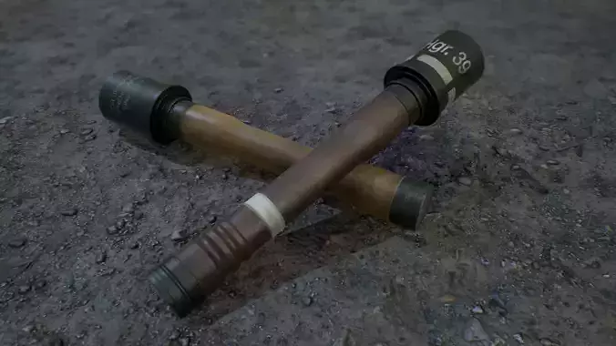 German WW2 Hand Grenades Low-poly 3D model