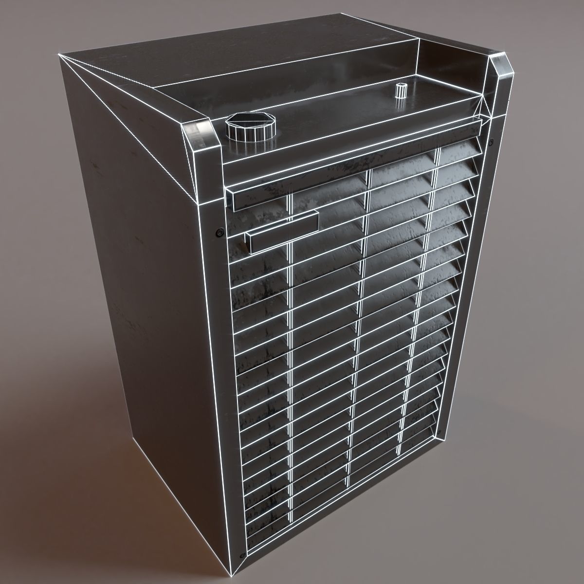 PBR Old Dehumidifier Machine Low-poly 3D model_4
