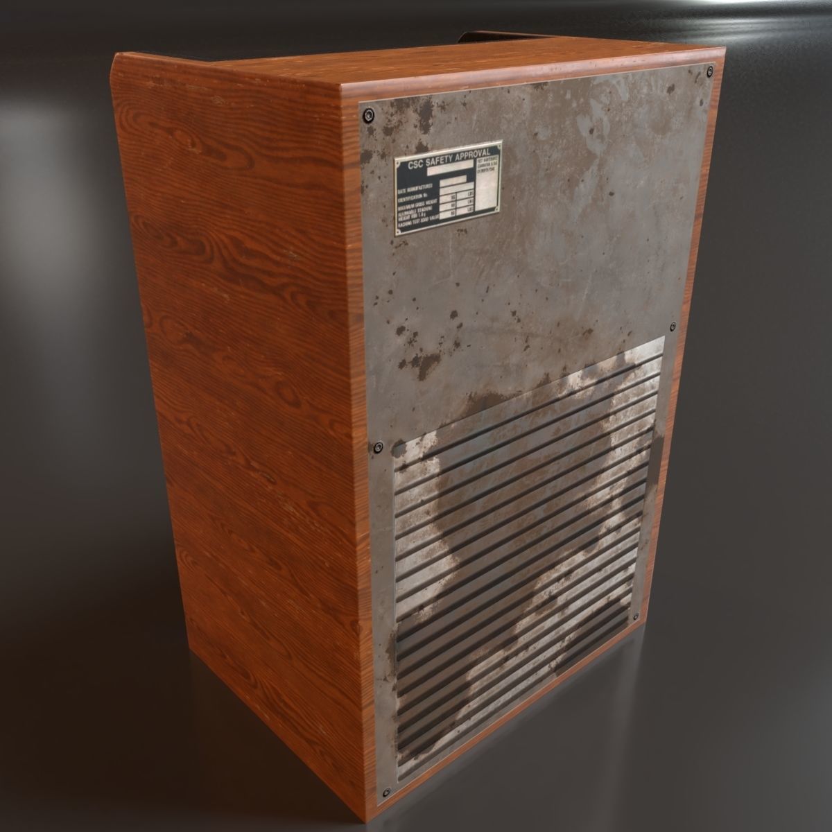PBR Old Dehumidifier Machine Low-poly 3D model_3