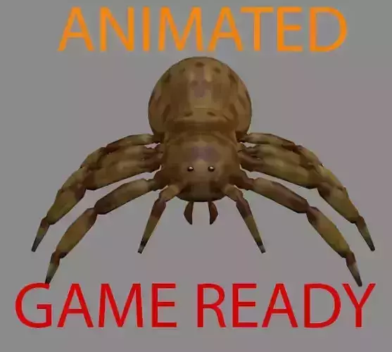 Spider game ready Low-poly 3D model
