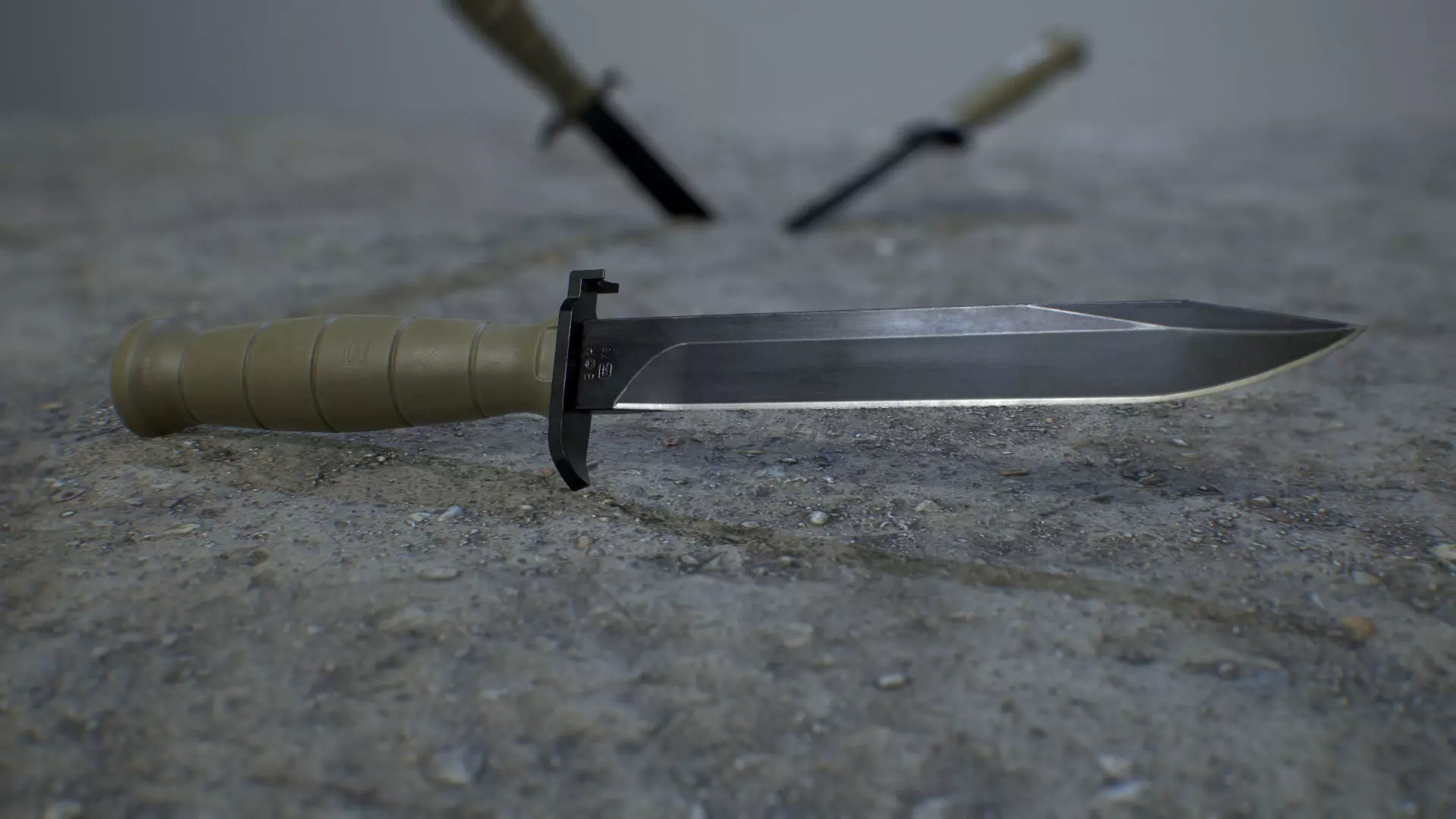 Glock Army Knife Low-poly 3D model_0