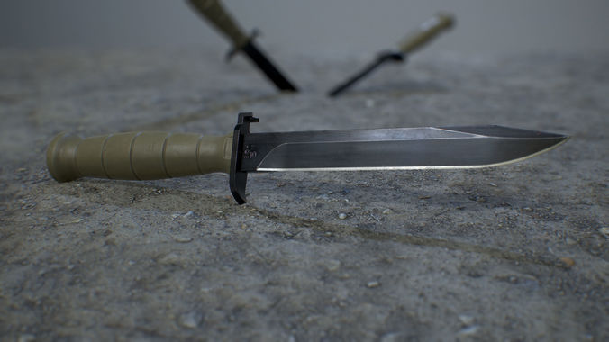 Glock Army Knife Low-poly 3D model