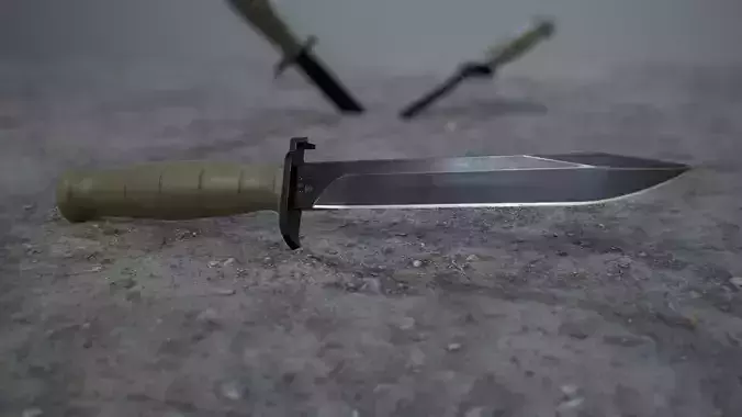 Glock Army Knife Low-poly 3D model