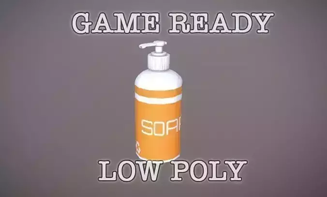 Large Soap Pump Bottle low-poly game ready Low-poly 3D model