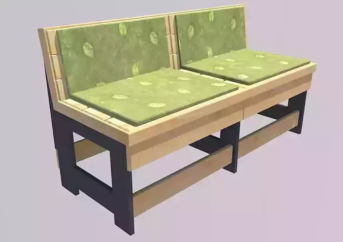 Architectural Element 3D model - Wooden Bench