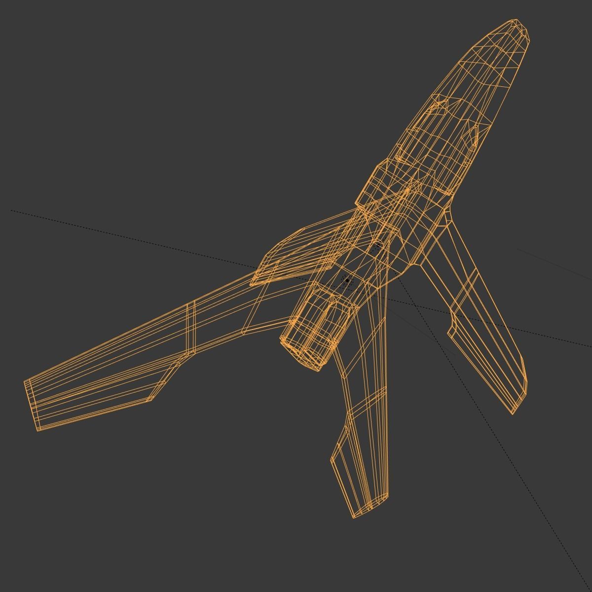 Winged Spaceship Low-poly 3D model_15