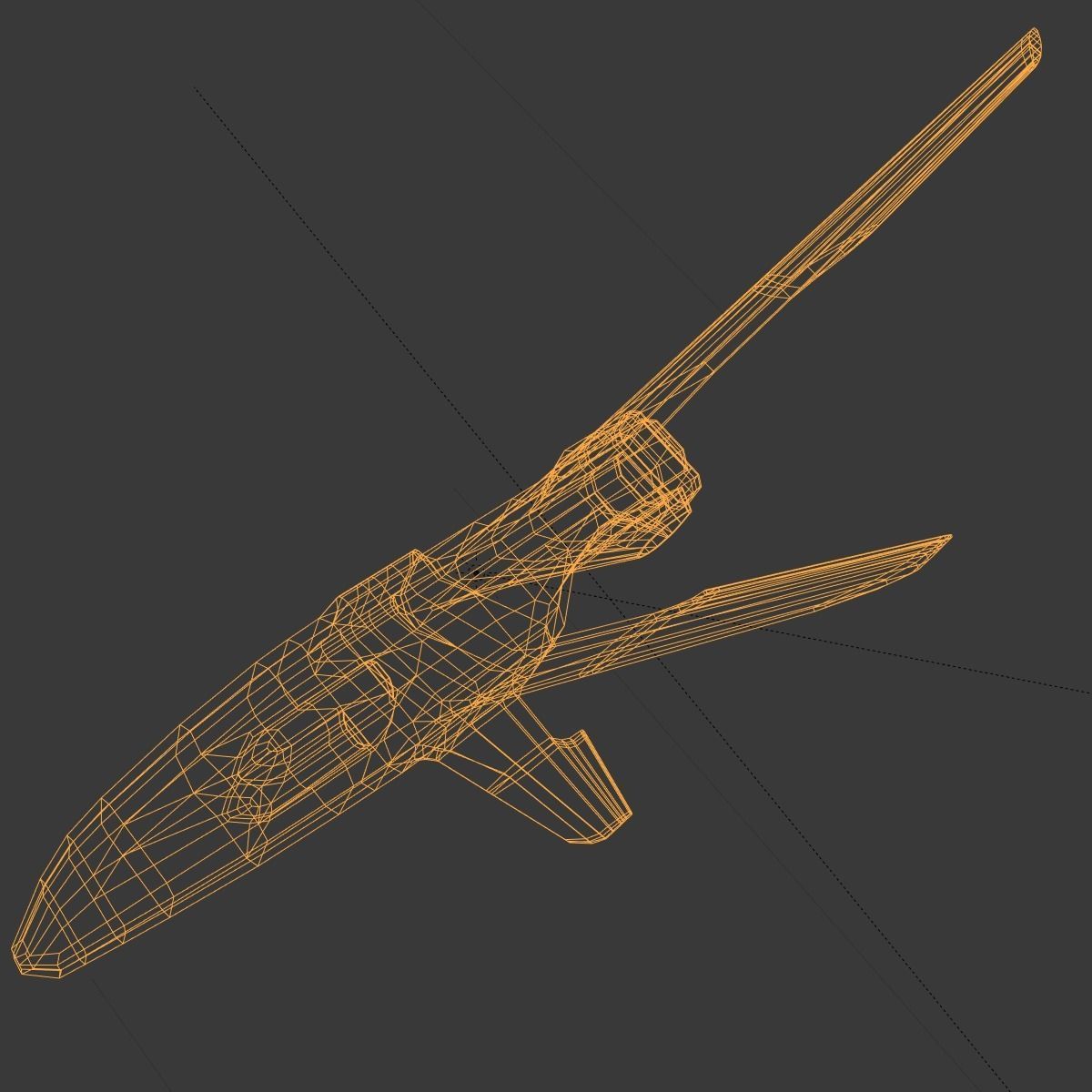 Winged Spaceship Low-poly 3D model_20