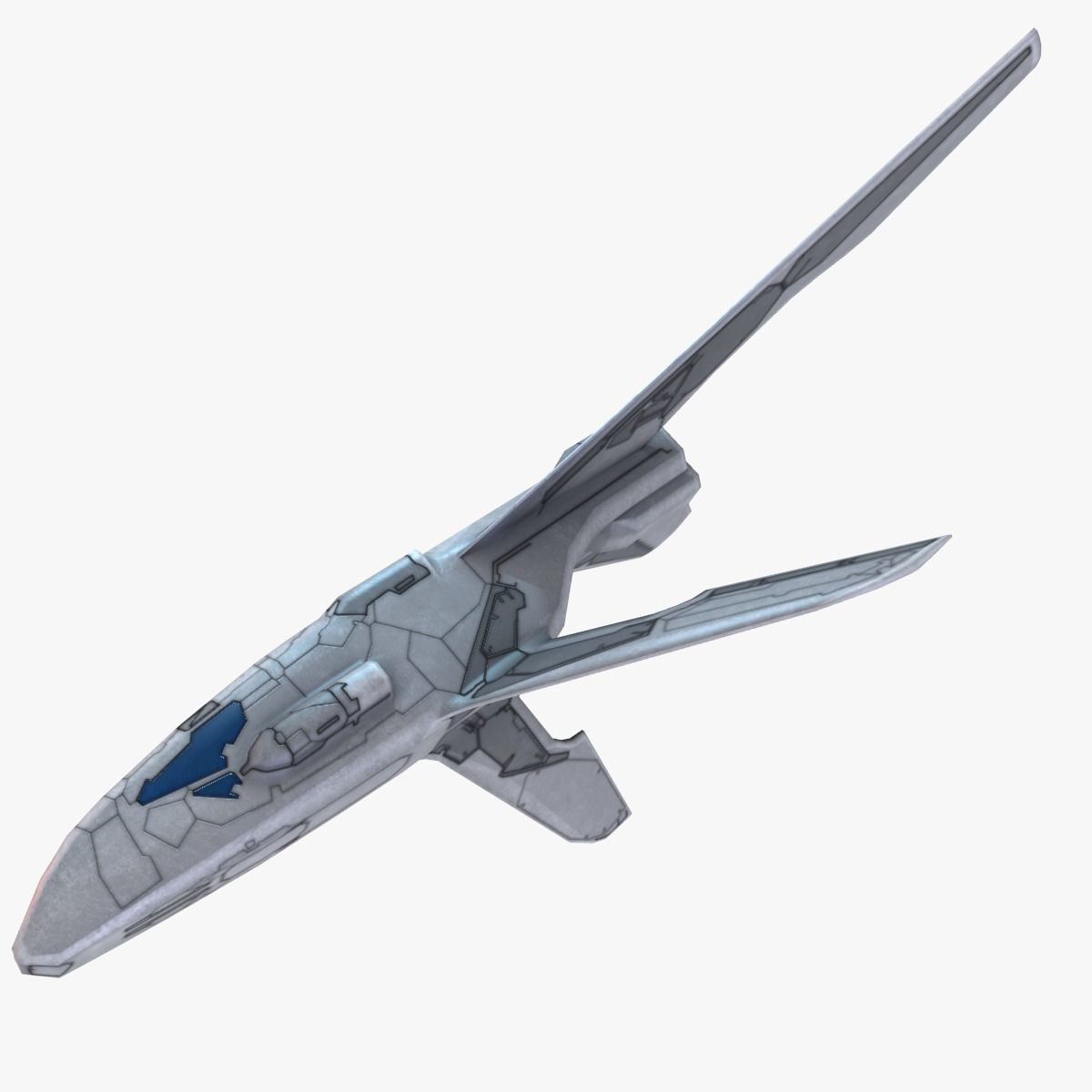 Winged Spaceship Low-poly 3D model_4