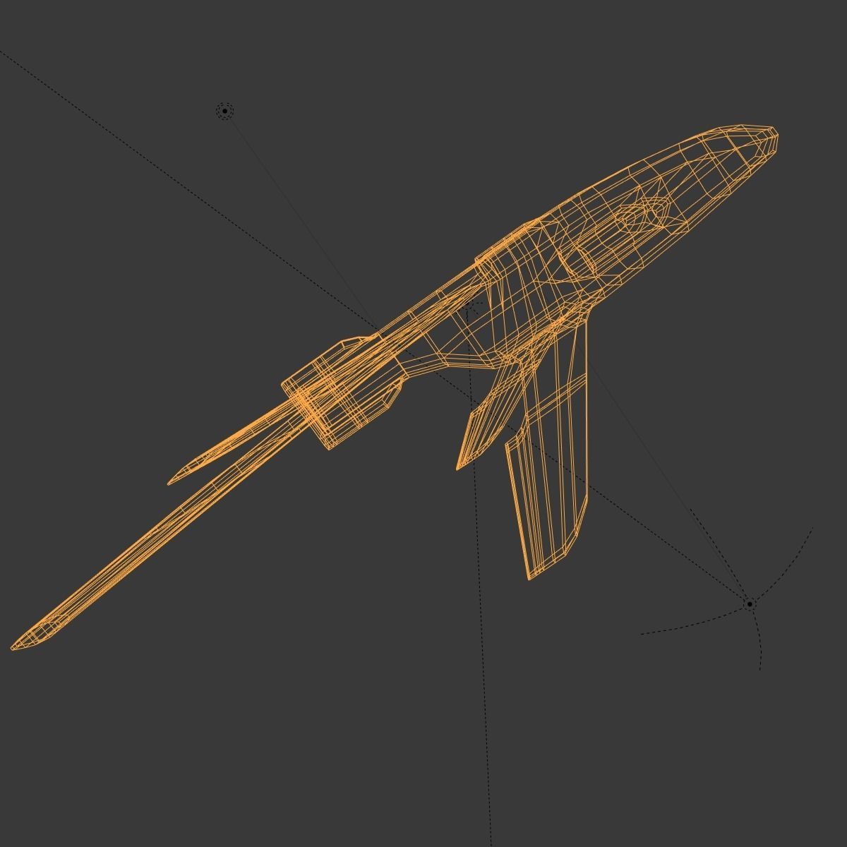 Winged Spaceship Low-poly 3D model_16