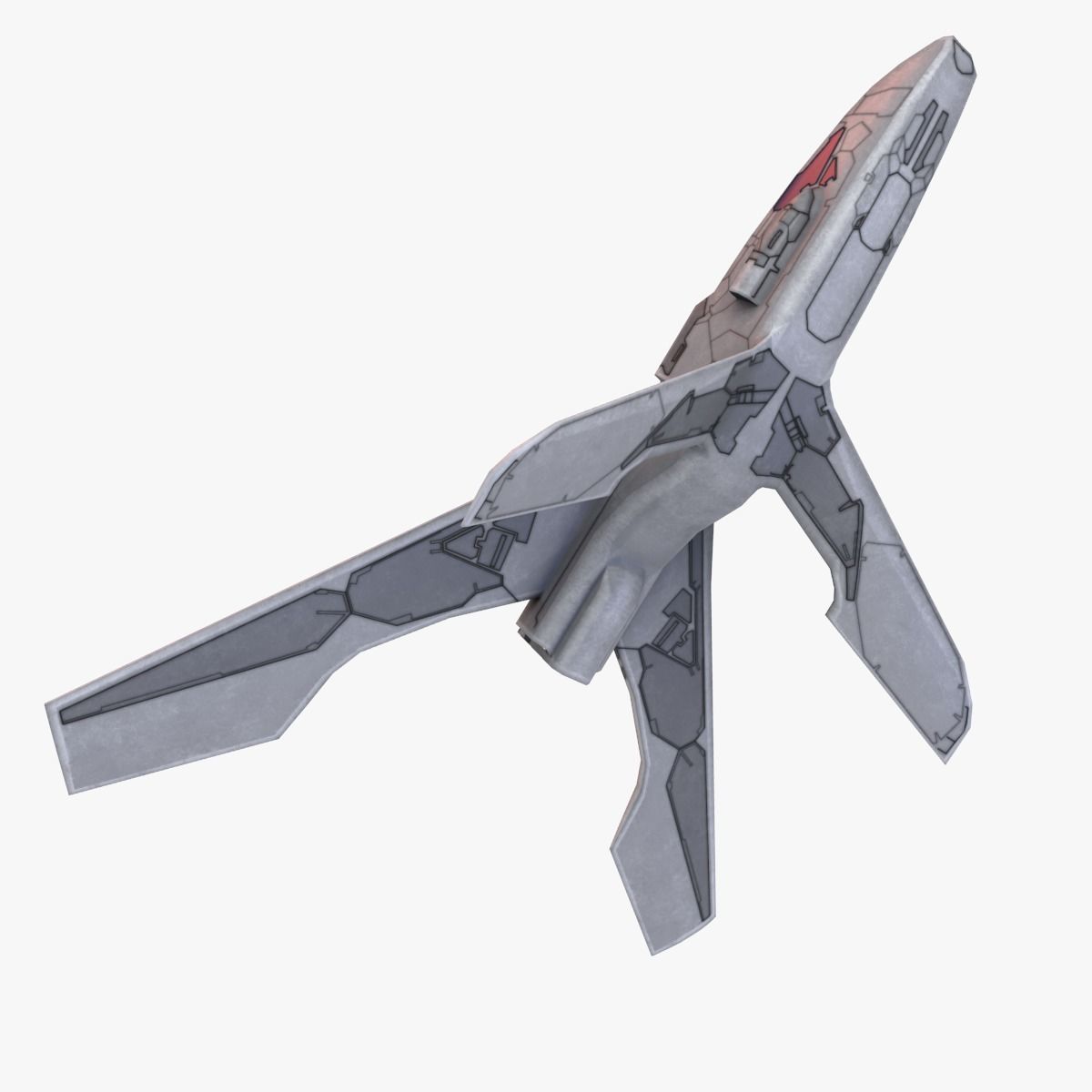 Winged Spaceship Low-poly 3D model_1