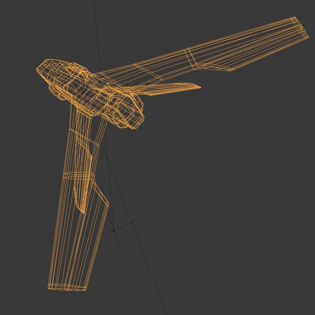 Winged Spaceship Low-poly 3D model_18