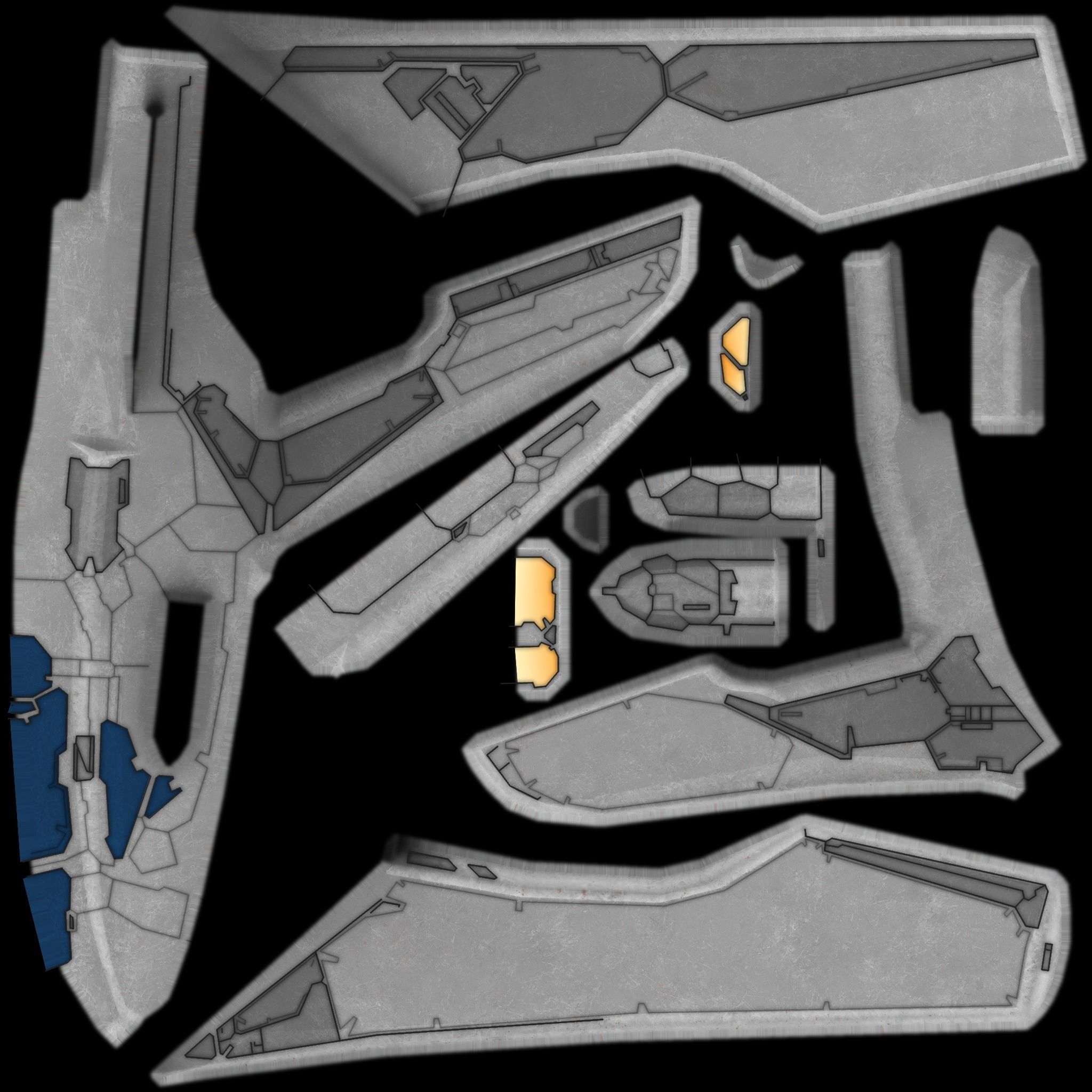 Winged Spaceship Low-poly 3D model_21