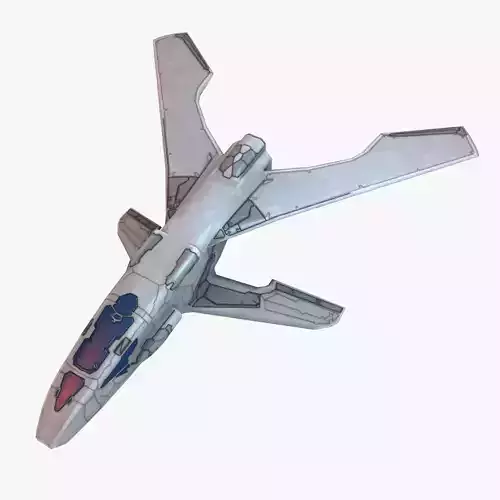Winged Spaceship Low-poly 3D model