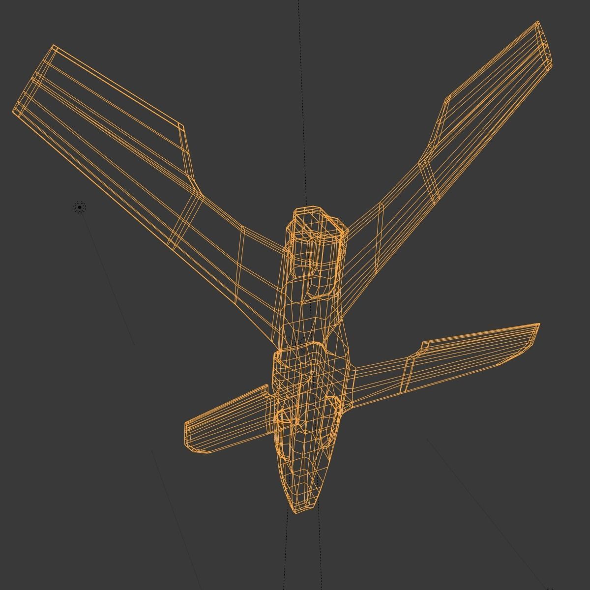 Winged Spaceship Low-poly 3D model_19