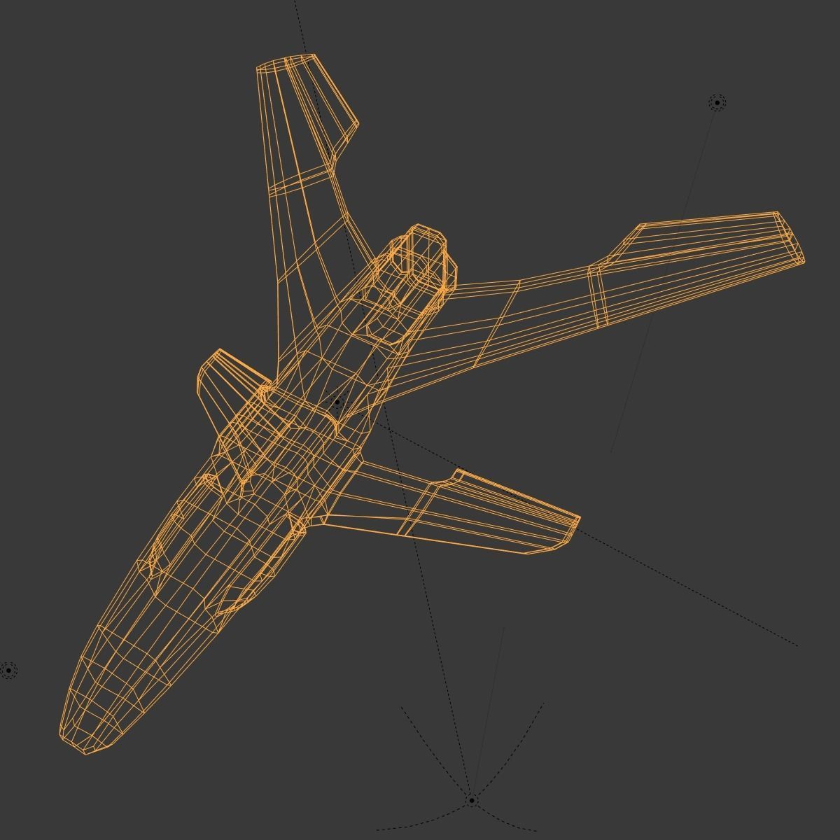 Winged Spaceship Low-poly 3D model_12