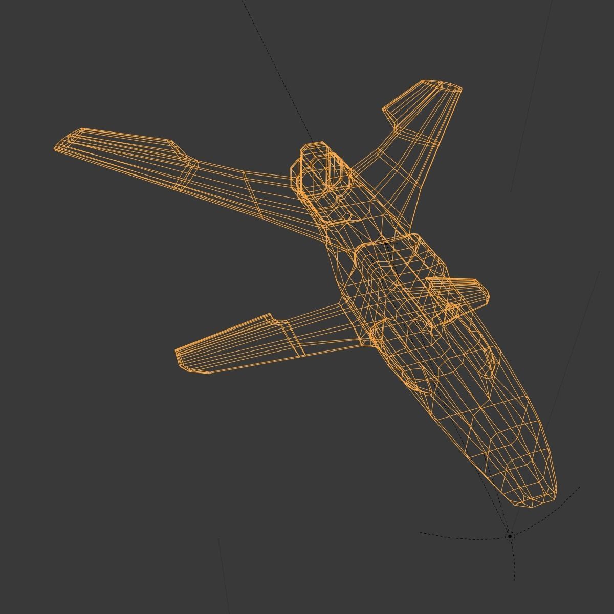 Winged Spaceship Low-poly 3D model_17
