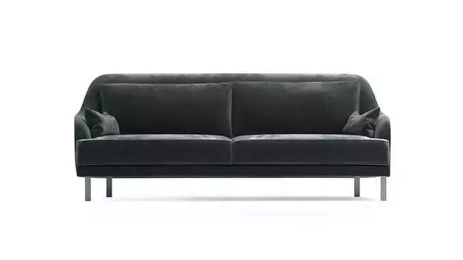 Velveteen sofa Corona and V-ray render