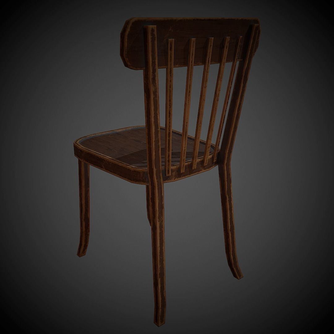 USSR Chair PBR Low Poly Low-poly 3D model_5