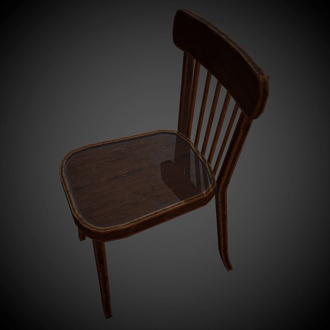 USSR Chair PBR Low Poly Low-poly 3D model_2