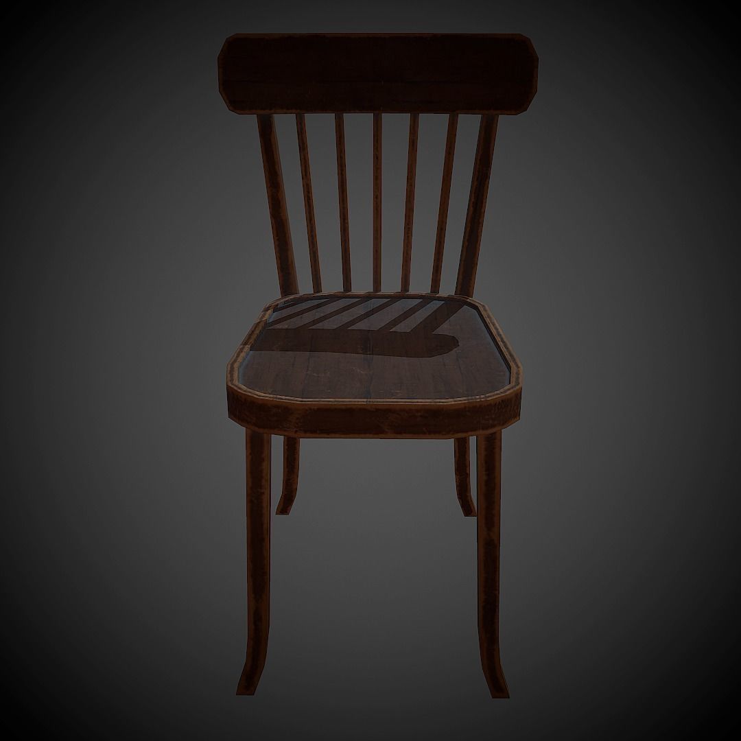 USSR Chair PBR Low Poly Low-poly 3D model_1