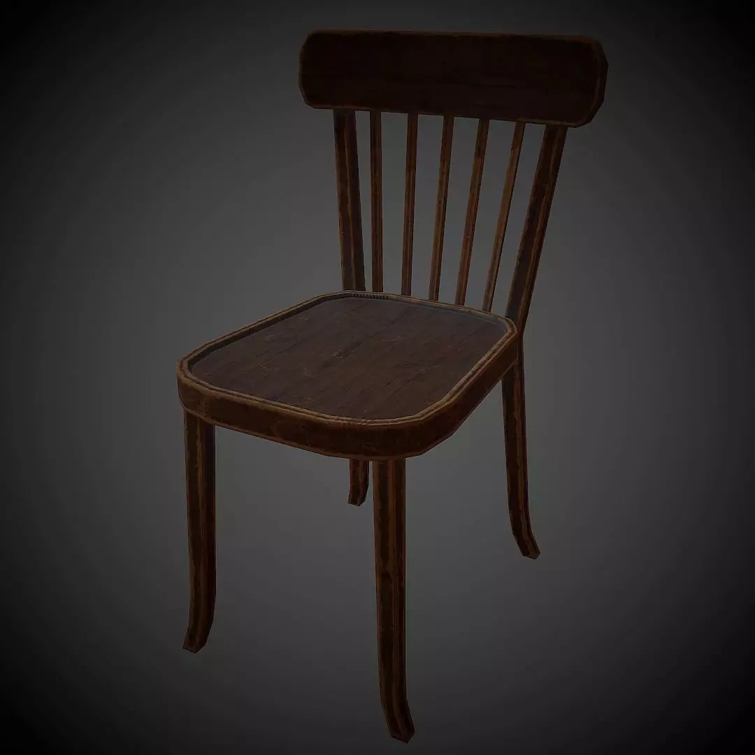 USSR Chair PBR Low Poly Low-poly 3D model_0