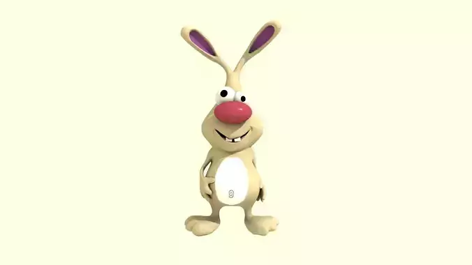 Bunny Cartoon  Low-poly 3D model