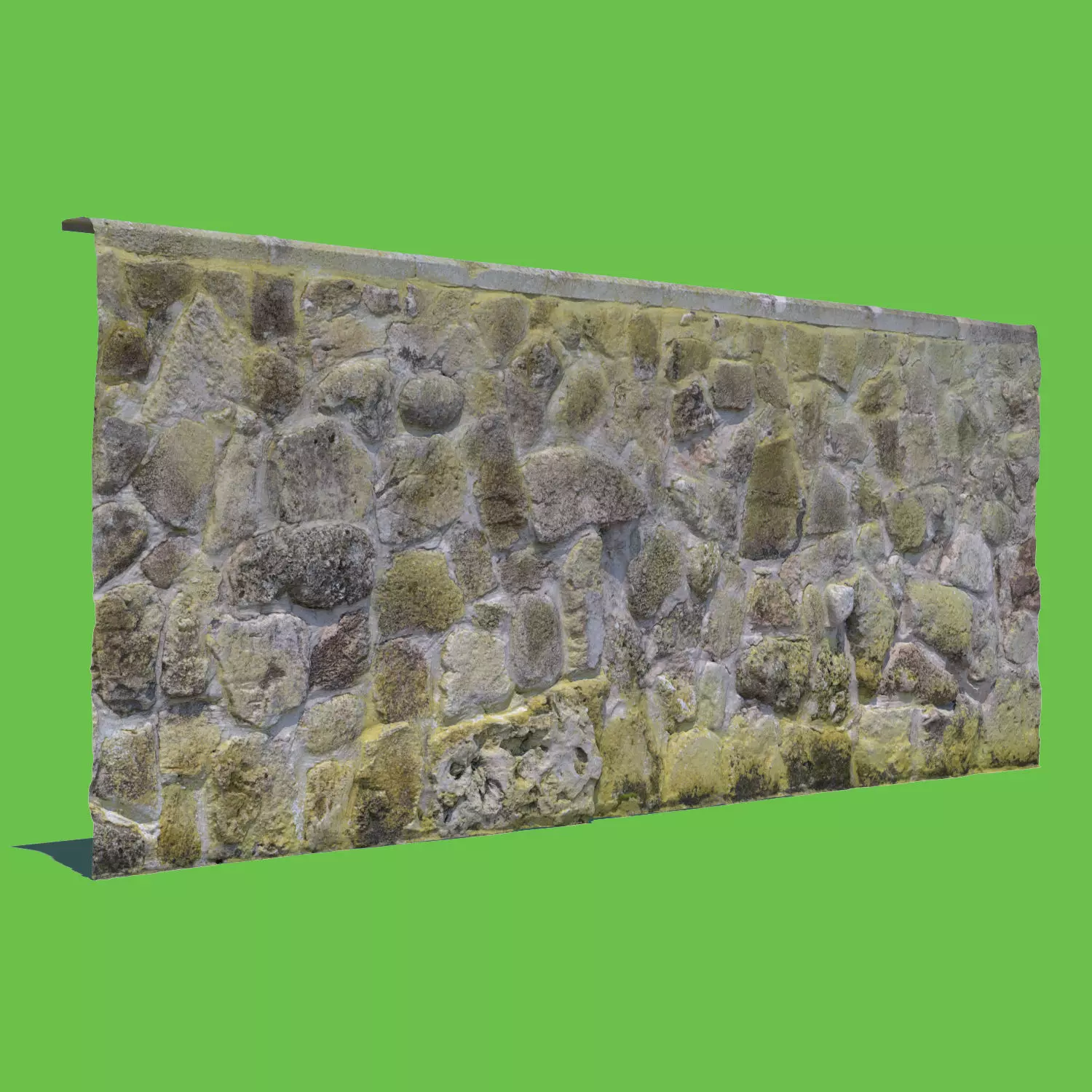 Mossy Stone Wall 3D model