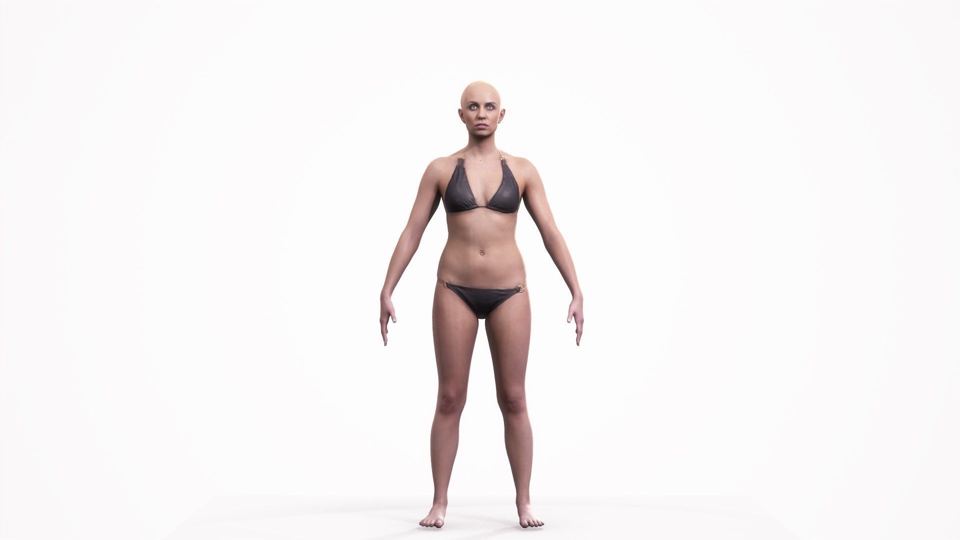 Human Female Scan - 178F Low-poly 3D model_4