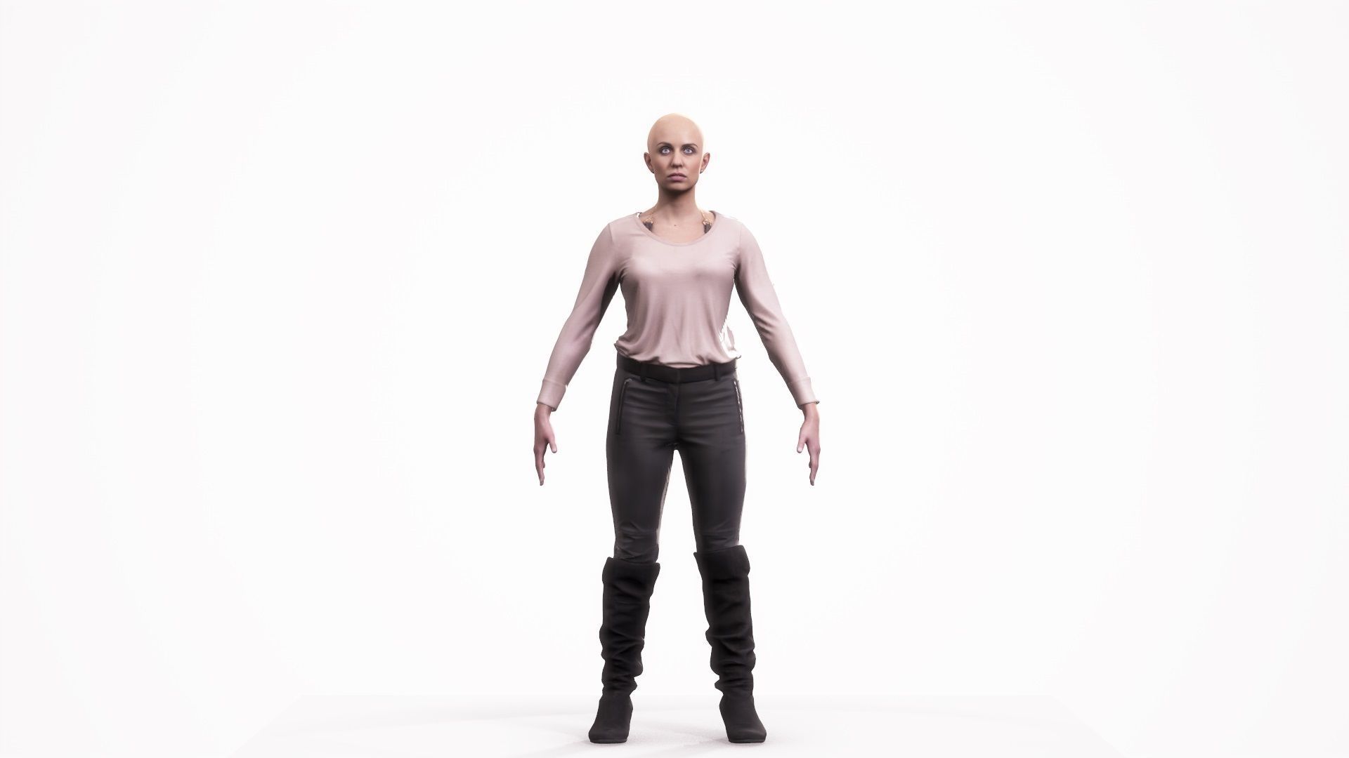 Human Female Scan - 178F Low-poly 3D model_1