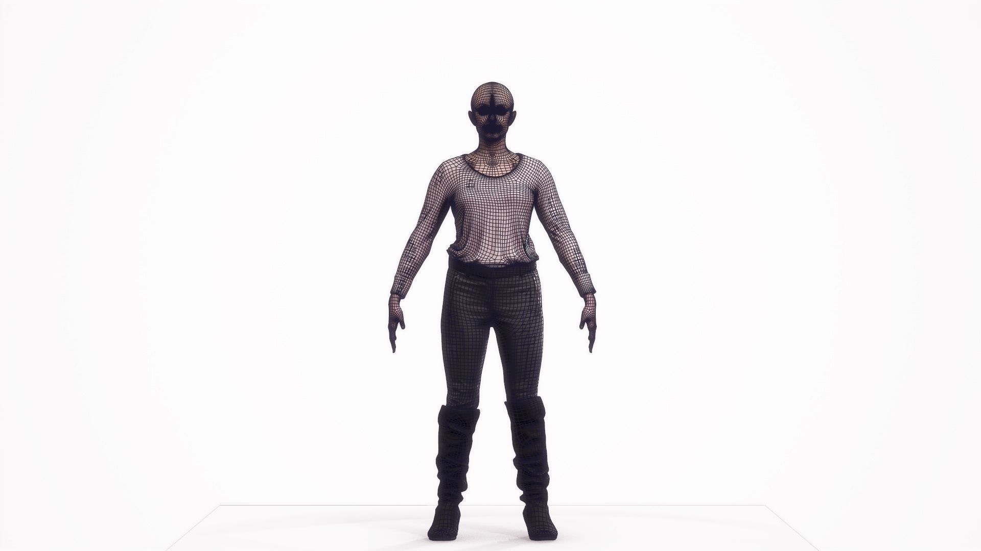 Human Female Scan - 178F Low-poly 3D model_6