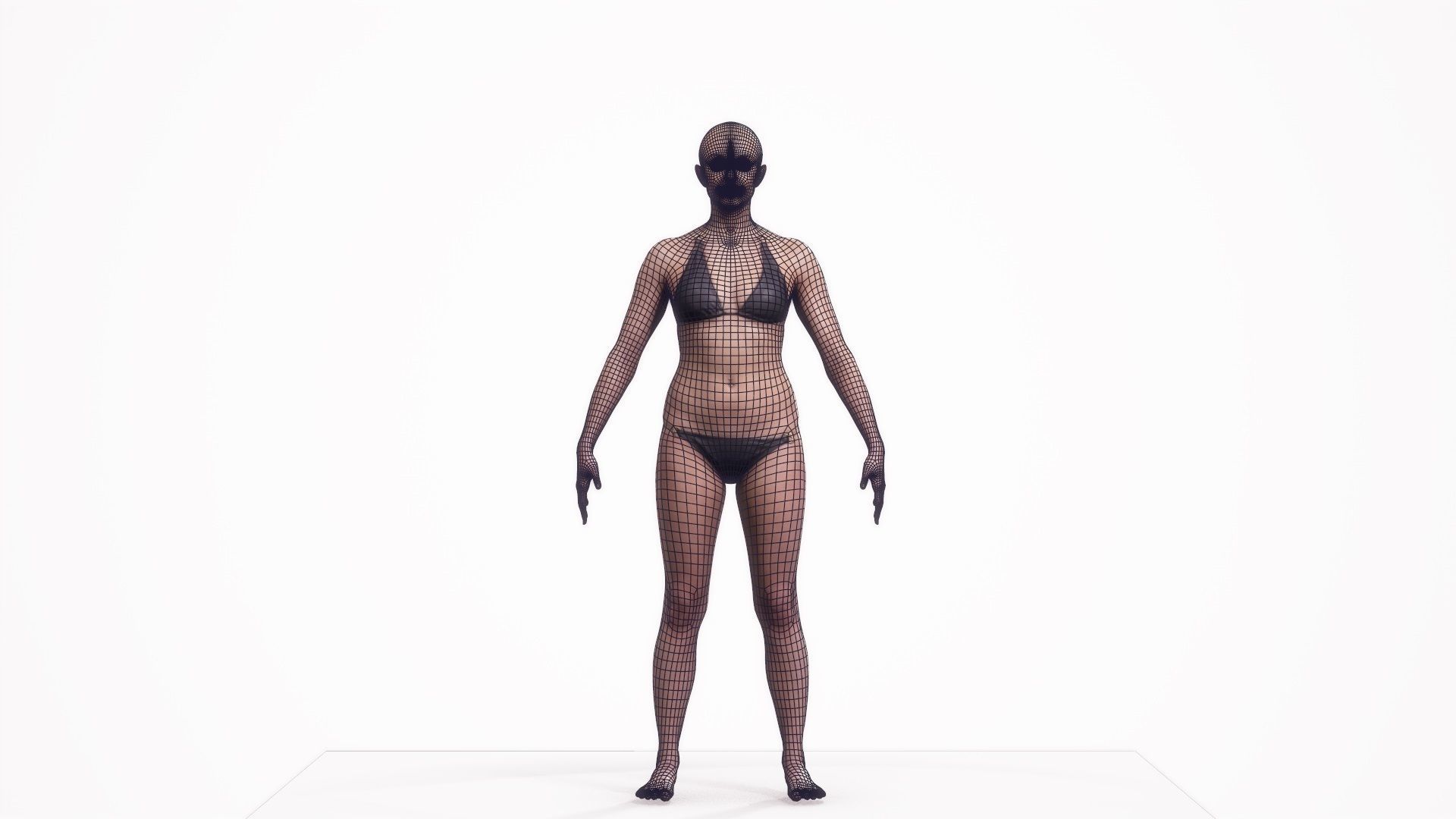 Human Female Scan - 178F Low-poly 3D model_7