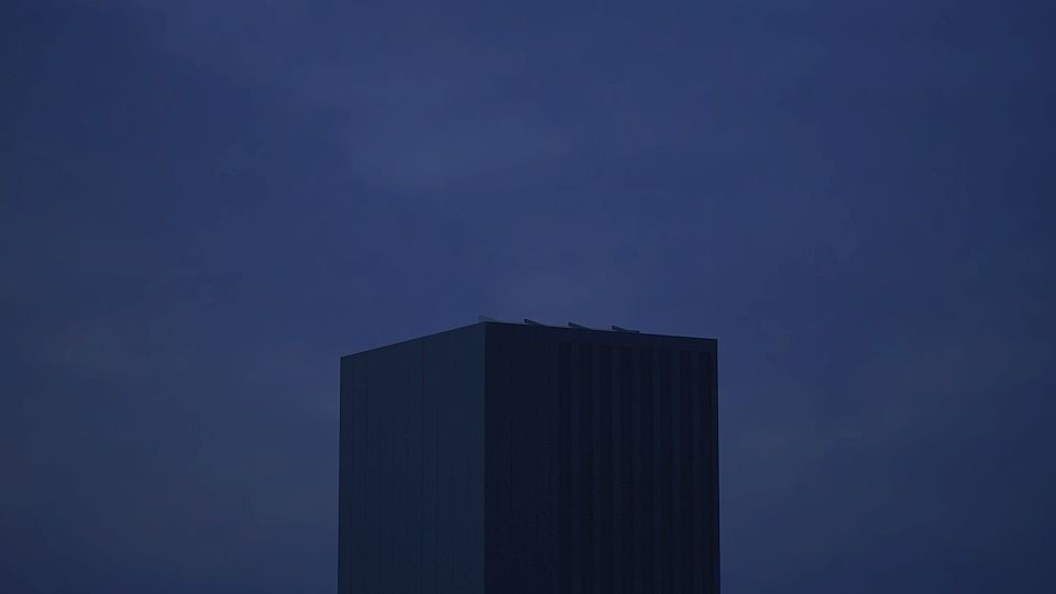 Low poly city with tall buildings Low-poly 3D model_115