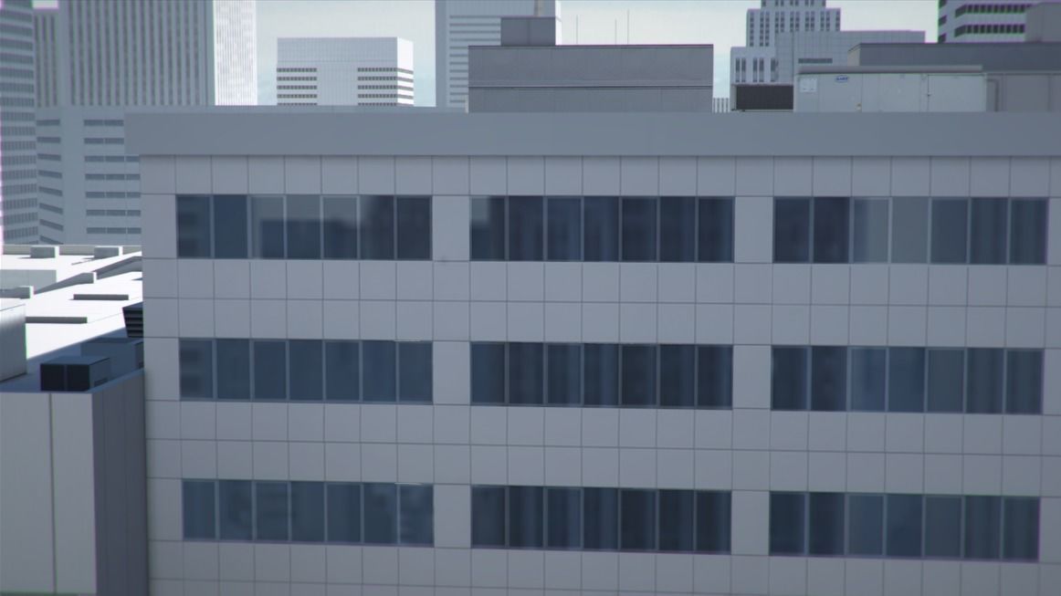 Low poly city with tall buildings Low-poly 3D model_11