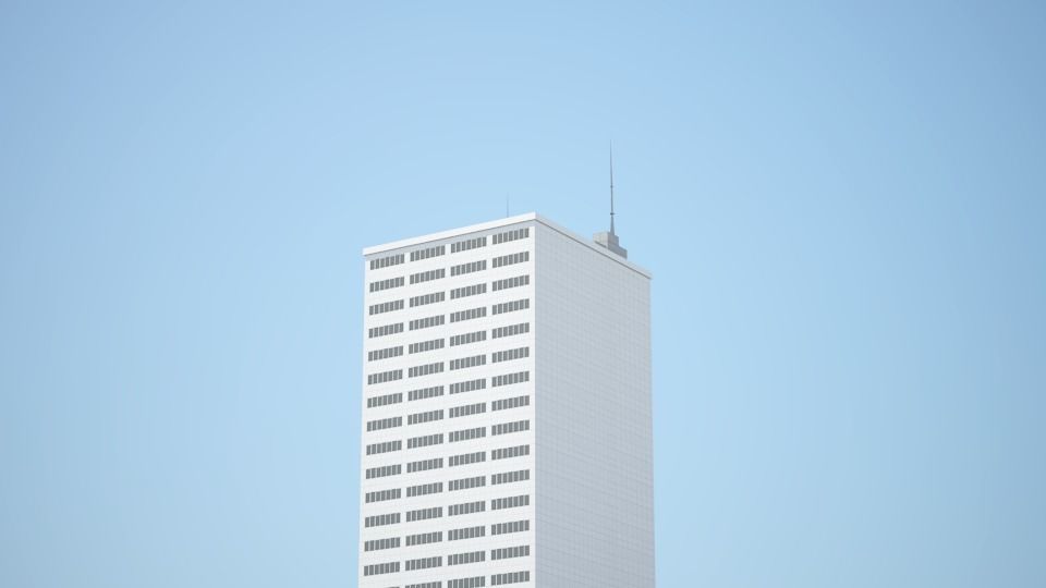 Low poly city with tall buildings Low-poly 3D model_123