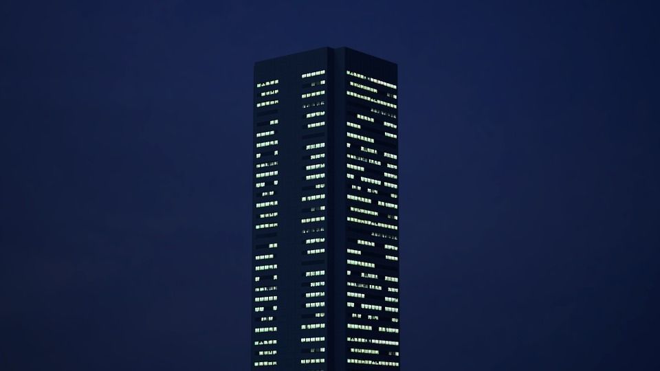 Low poly city with tall buildings Low-poly 3D model_88