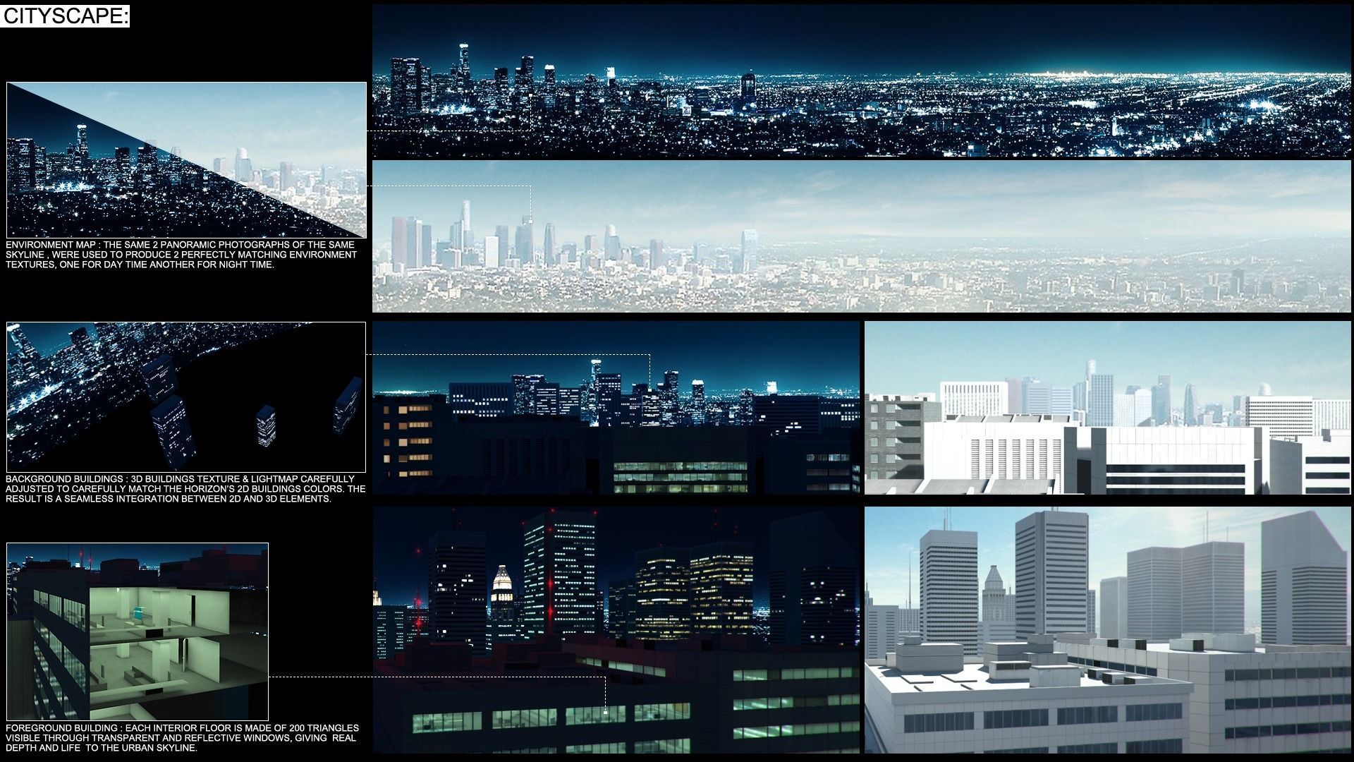 Low poly city with tall buildings Low-poly 3D model_4