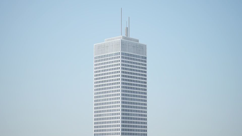 Low poly city with tall buildings Low-poly 3D model_96