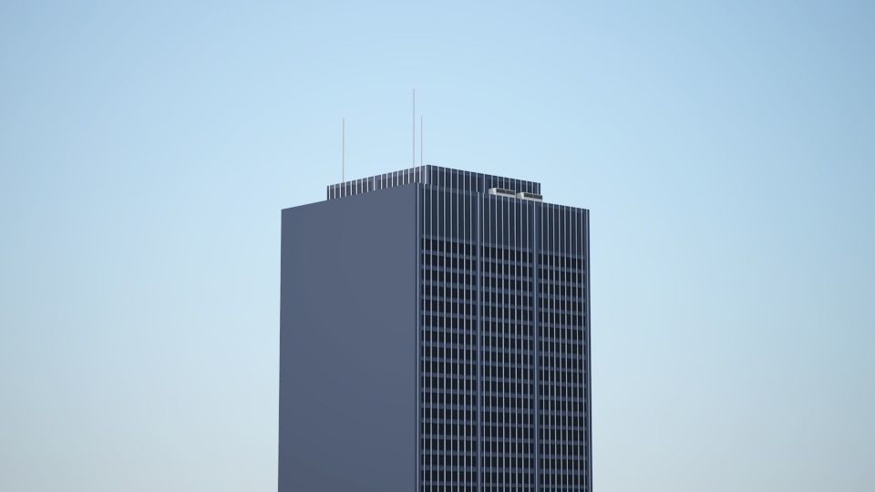 Low poly city with tall buildings Low-poly 3D model_105