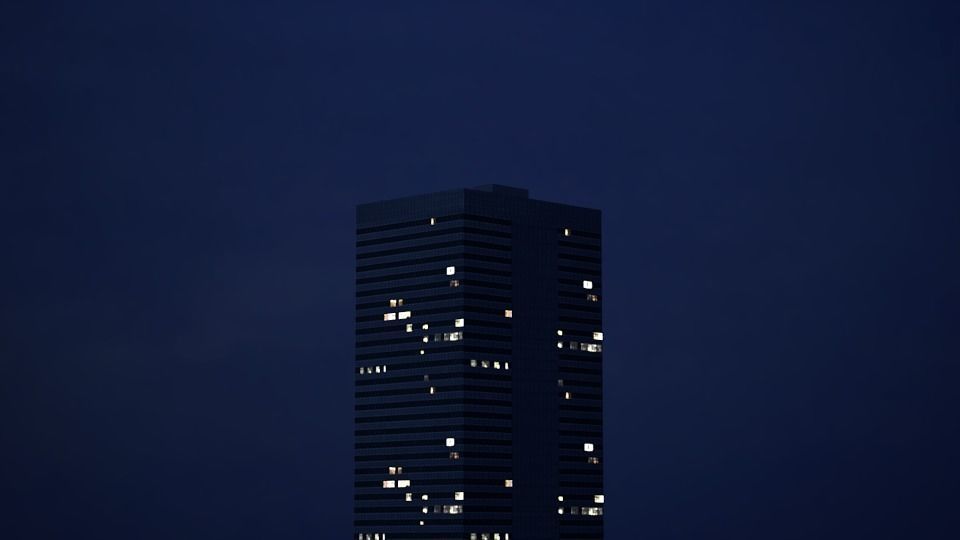 Low poly city with tall buildings Low-poly 3D model_109