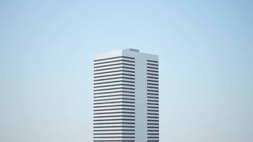 Low poly city with tall buildings Low-poly 3D model_108