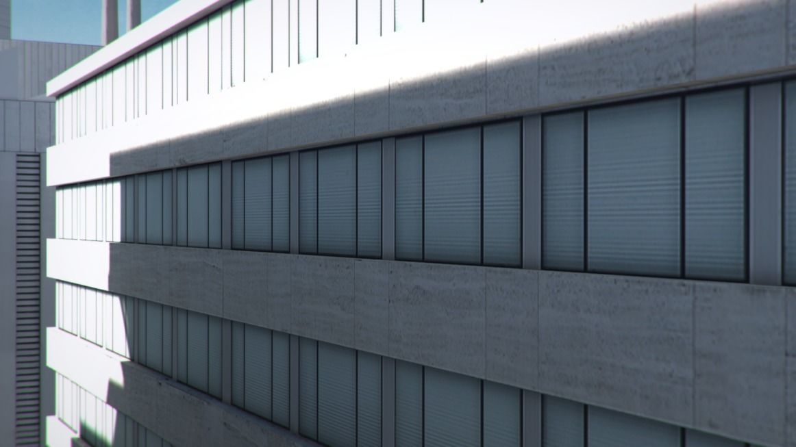 Low poly city with tall buildings Low-poly 3D model_28