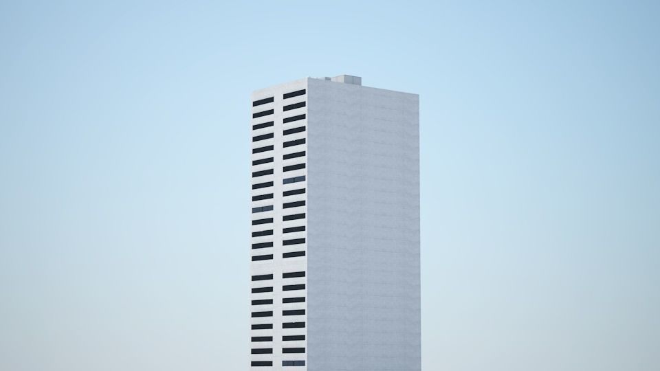 Low poly city with tall buildings Low-poly 3D model_126