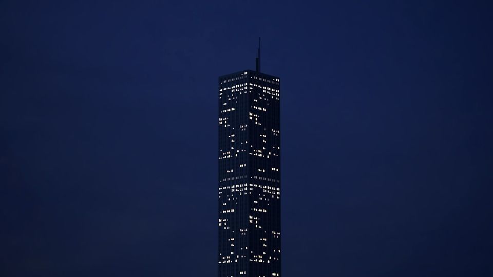 Low poly city with tall buildings Low-poly 3D model_136