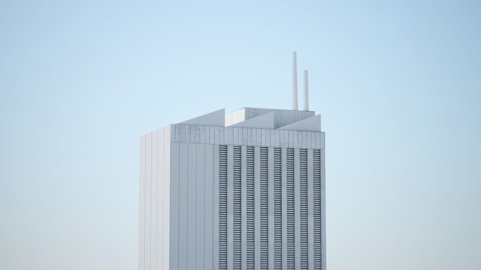 Low poly city with tall buildings Low-poly 3D model_117