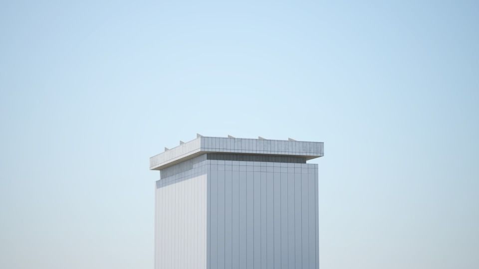 Low poly city with tall buildings Low-poly 3D model_138