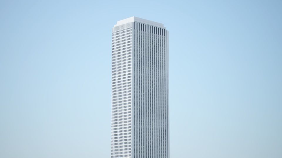 Low poly city with tall buildings Low-poly 3D model_120