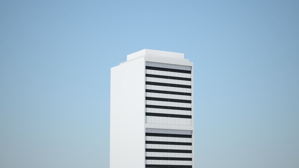Low poly city with tall buildings Low-poly 3D model_102