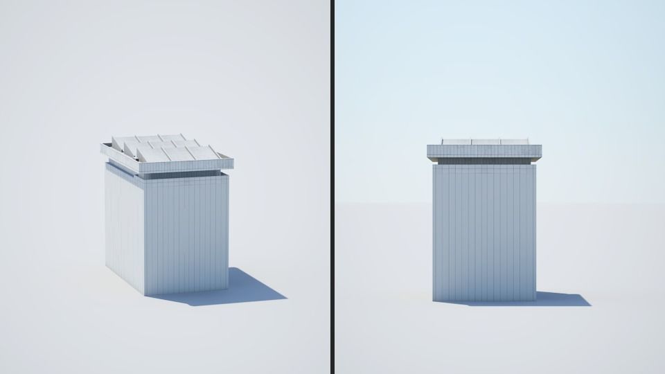 Low poly city with tall buildings Low-poly 3D model_137