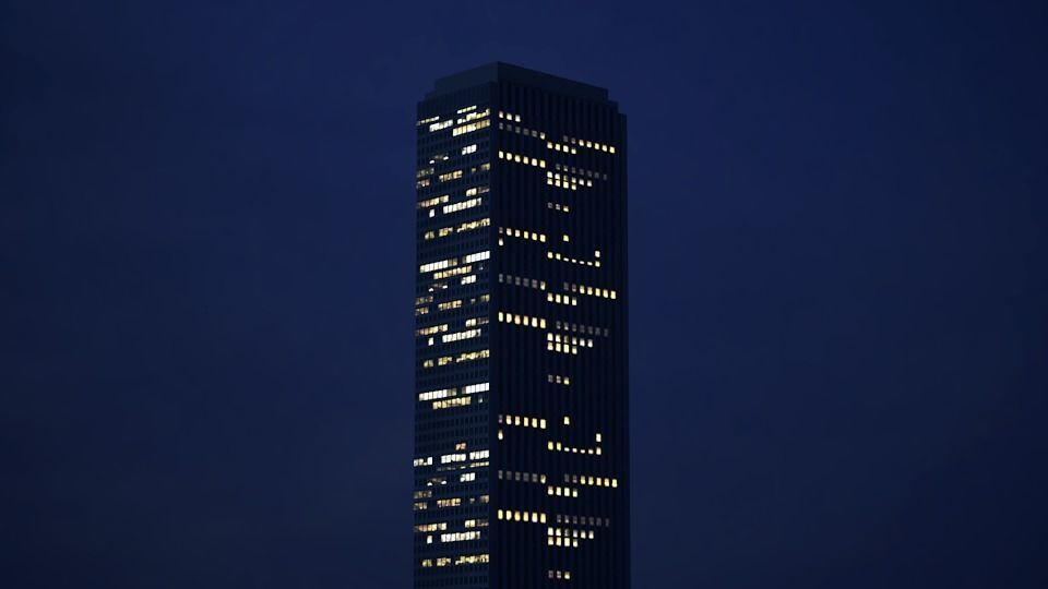 Low poly city with tall buildings Low-poly 3D model_121